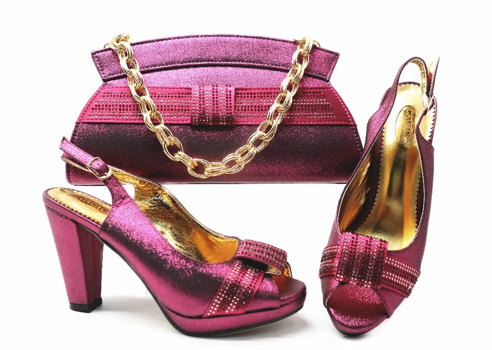 

2019 African Women Shoes and Bags Set For Prom Party in Nigerian Women Wedding Shoes