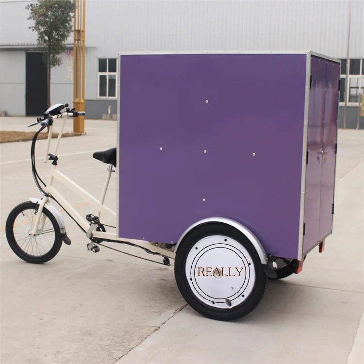 Electric 7 gear speeds food delivery tricycle aluminum frame cargo trike three wheel bike-in 