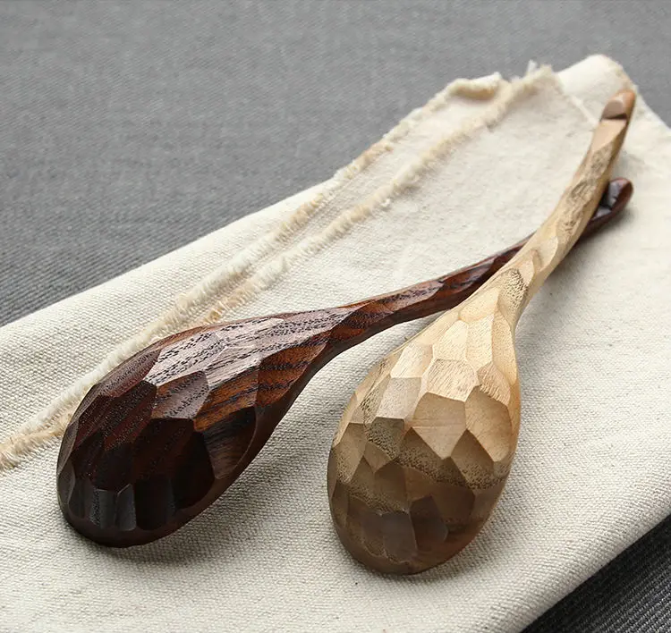 Set of 2 Large Wood Spoons Creative Tortoise-shell Wooden Porridge Soup Cereal Spoons Catering Ladles Wood Utensil Kitchen Accessories (11)