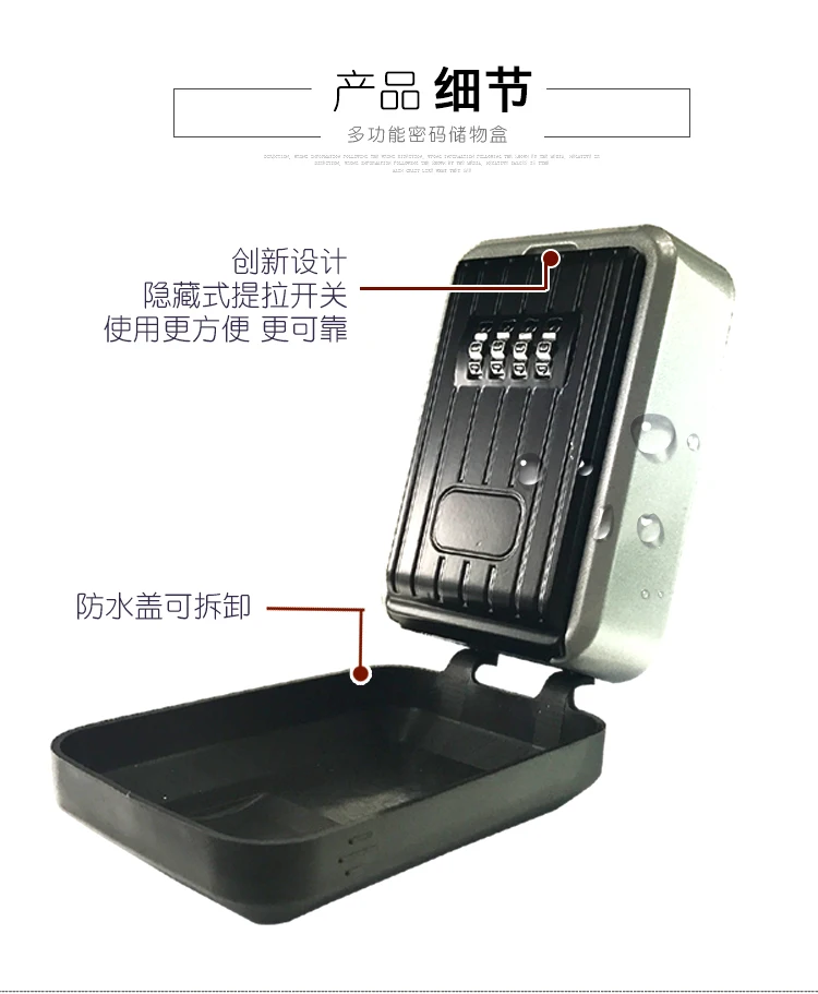 Key Storage Box Wall Mount Key Lock Safe, 4-Digit Combination, Frienda Resettable Key Cabinets for Indoor/Outdoor Use