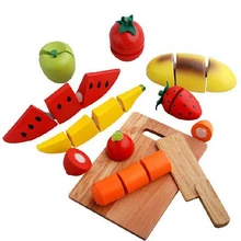 Дошкольного Ролевые игры Кухня деревянный Резка фруктов/овощи Еда играть игрушка набор с Резка доска для детей/Дети