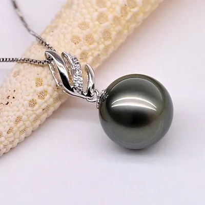 

10-11-12mm round natural Nanyang Kim Pearl Pendant Necklace 925 Sterling Silver