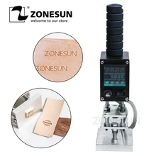 ZONESUN manuel el deri ahşap kağıt LOGO sıcak folyo damgalama kırma kabartma makinesi ısı basın makinesi markalaşma demir