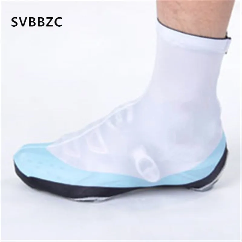 white cycling overshoes