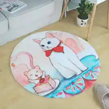 Dream Elegant cat Round Carpet Living Room Computer Chair Area Rug Children Play Tent Floor Mat