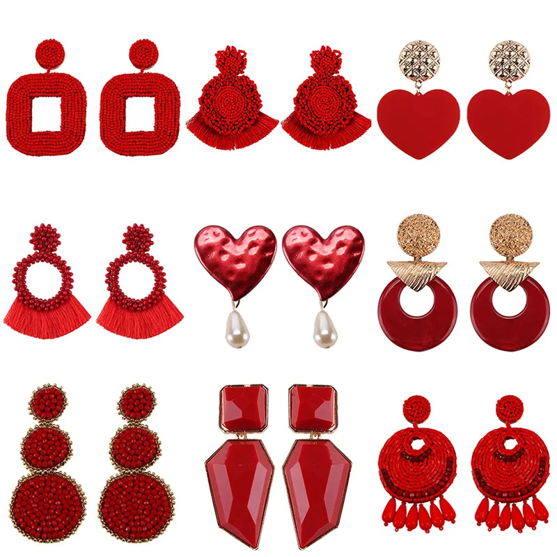 

Miwens 32 Designs Metal Crystal Beads Resin Tassel Drop Earrings Women Geometric Big Long Dangle Earring Wholesale Jewelry A258