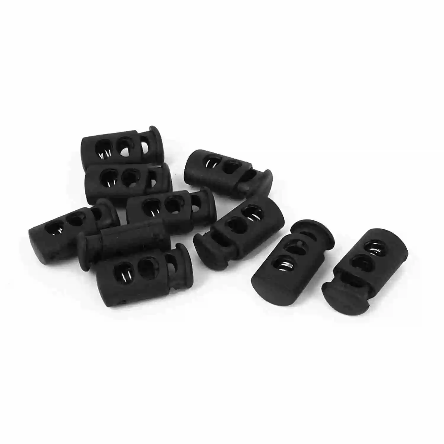 Black Plastic 5mm Dia Backpack Cord Lock Toggles Fastener 10 Pcsin
