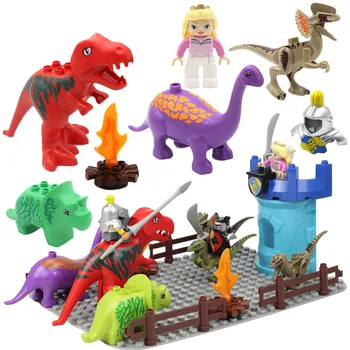 

Large Particle Model Building Blocks Dinosaur Princess Knight Castle Big Bricks set Creative DIY Action Figure Toys For Children