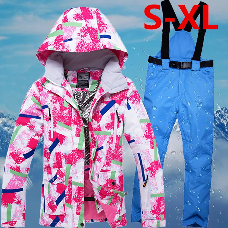 

Outdoor Women Winter Snow Jacket Ski Suit Female Snow Jacket And Pants Windproof Waterproof Colorful Clothes Snowboard Sets