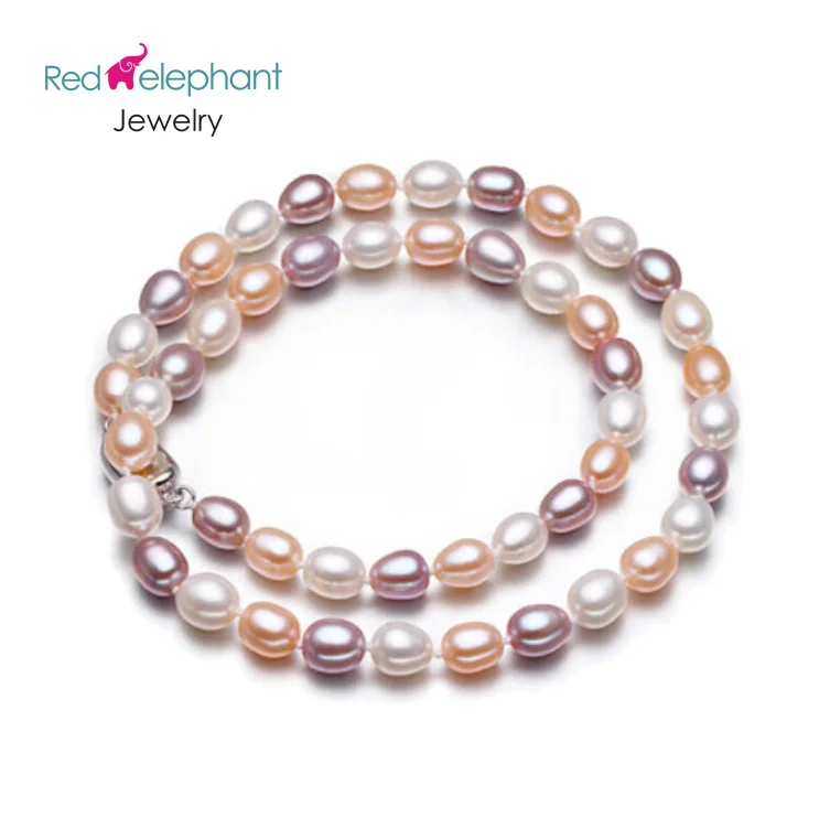

Free shopping! AAA Quality Multi Color Natural Pearl Necklace Jewelry For Women 7-8mm Pearl 925 silver Necklaces Jewelry