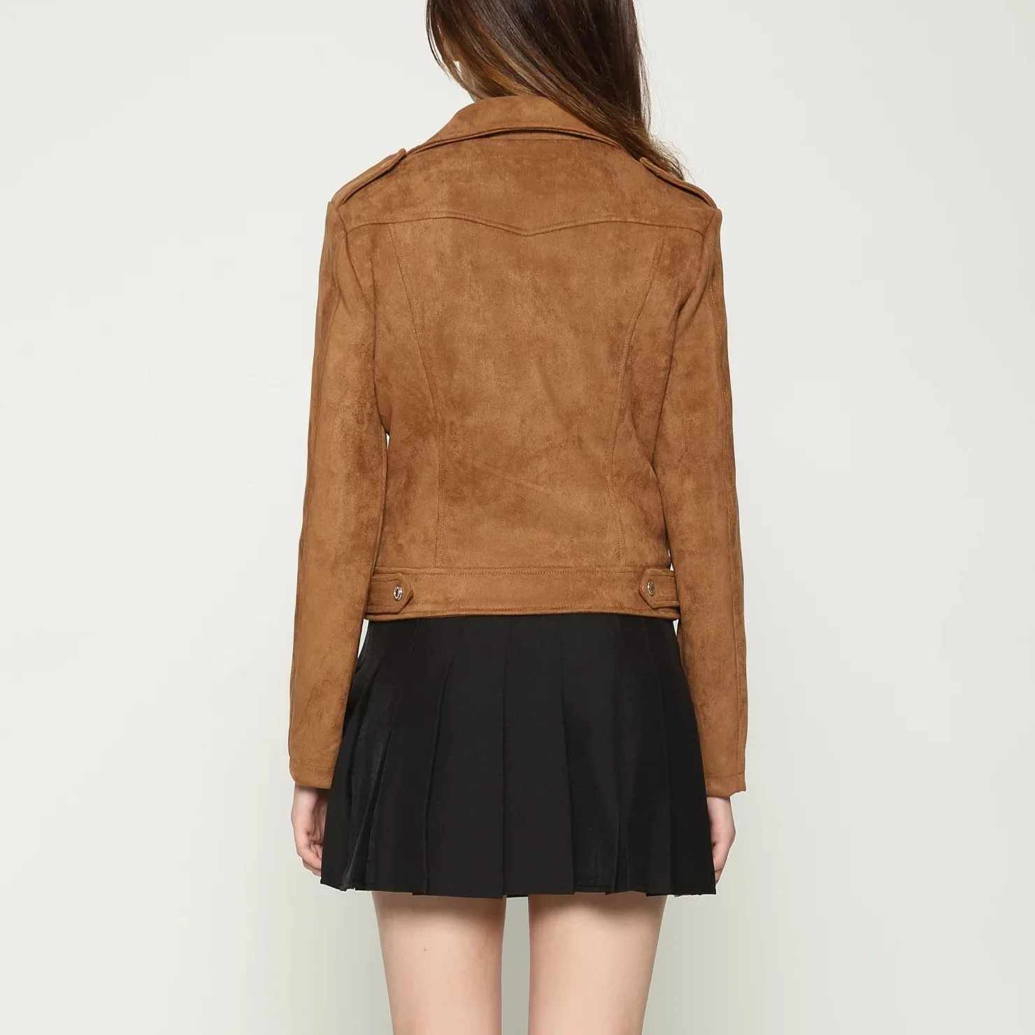 Femmes Revers Casual rouge gris Zipper Marron De Cuir Mode Vêtements Veste En Nouvelle Incliné rose D'hiver Et Suede Automne 2019 wqZHxOYa