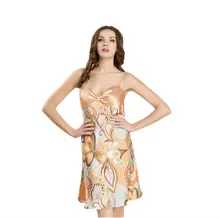 2017 New 100% Real Silk Long Gowns for Womens Sexy Ladies Flower Painting Design Night Skirts Summer Nightgown LX80027