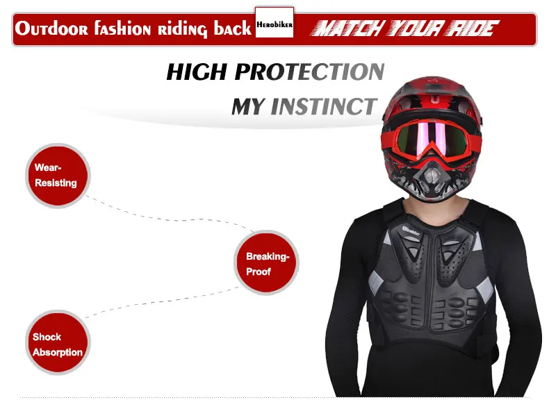 HEROBIKER мотоцикл мотокросс грудь и задняя защита Броня жилет гоночный защитный корпус-защита Броня+ мотоциклетные наколенники
