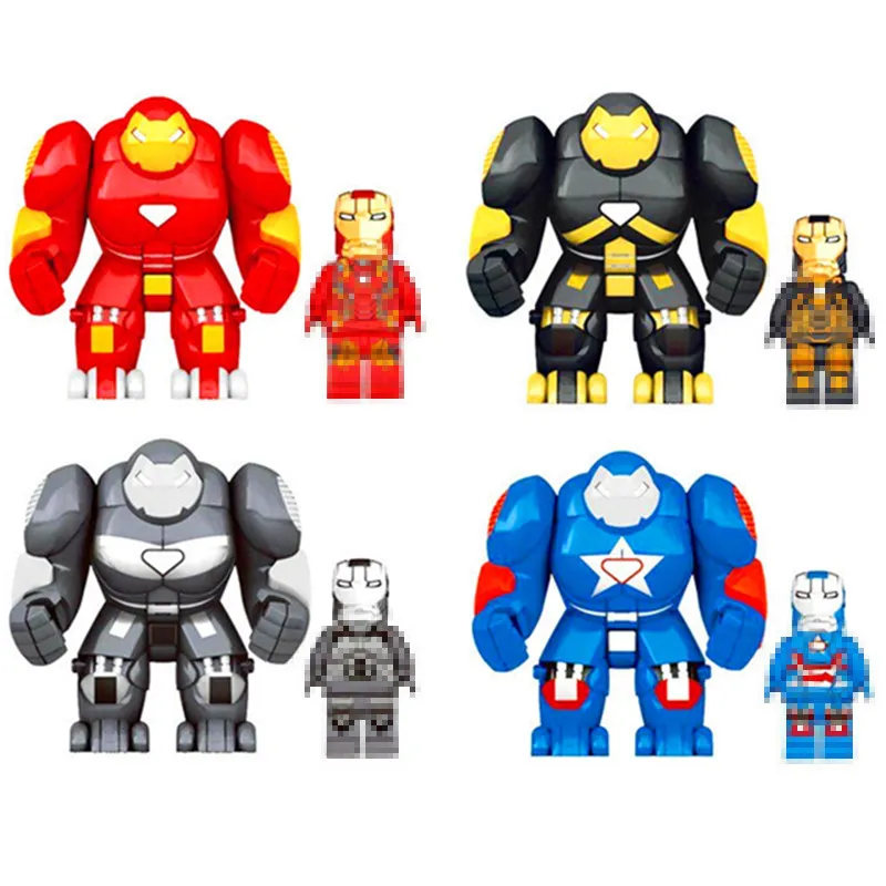 

New 4 styles Super Heroes Iron Man Hulkbusters fit Marvel Avengers 4 endgame Model Figure Block Building Brick Toys For Children