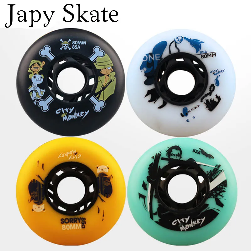 Japy تزلج مدينة قرد عجلات تزلج 85A سباق التعرج/الكبح أحذية التزلج الأسطوانة عجلات سيبا الجليد عجلات عالية الجودة الأسطوانة عجلات