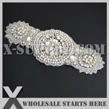 50 шт./лот) гладить на бисером и стразами патч для пользовательских свадебное платье украшения, x1-rat2381