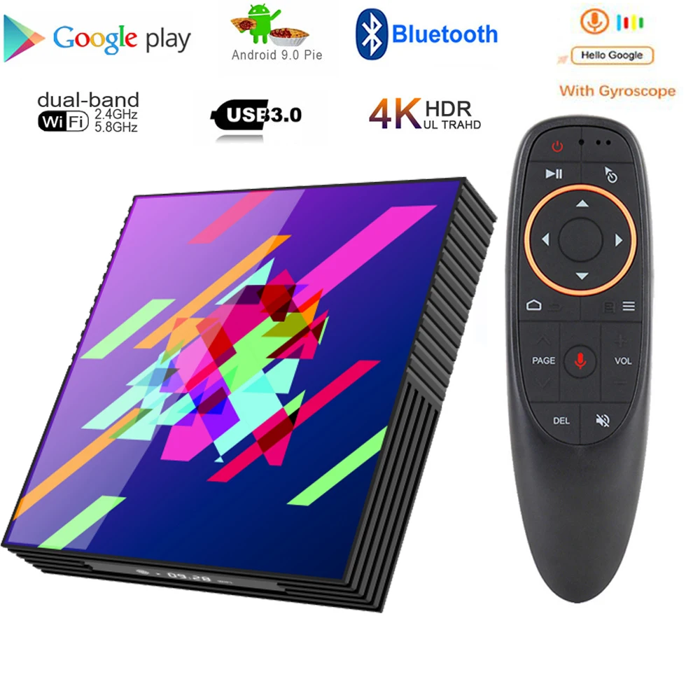 

Box tv Google Play Tv box Android 9.0 Rockchip 4G 32GB 64GB Smart tv box Bluethooth 2.4/5.0G WiFi Android Tv box