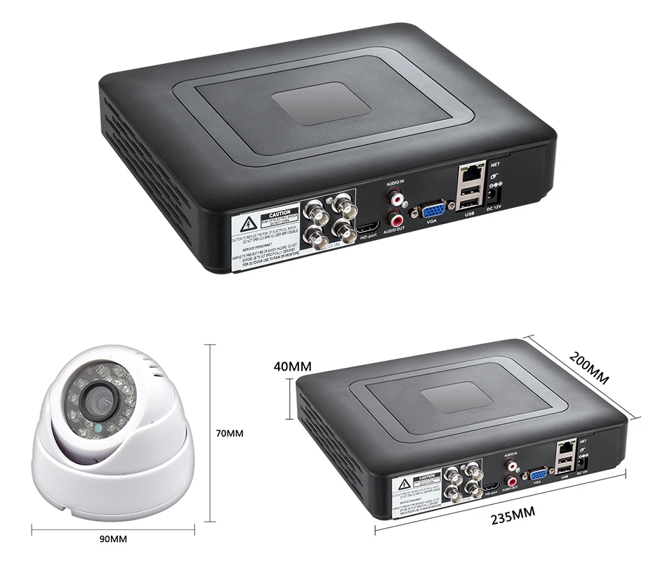 Камера видеонаблюдения KERUI 4 канала 1200TVL для помещения DVR ночное видение|Система