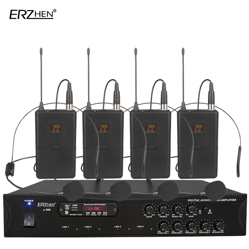

Microphone Amplifier all-in-one machine 900D 4-channel wireless Bluetooth Built-in FM radio USB SD card MP3 PLAYER high under on
