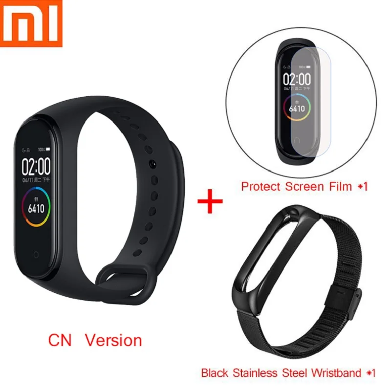 mi band 4 cn set 8 Xiaomi mi Band 4 mi Band 3 спортивный умный Браслет Шагомер OLED сенсорный экран Водонепроницаемый Фитнес-трекер для измерения сердечного ритма умный Браслет - Цвет: mi band 4 cn set 8