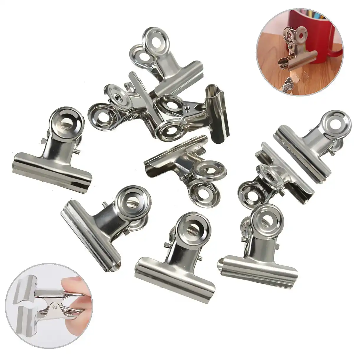 5Pcs Bulldog Letter Clips Stainless Steel Paper File Binder Clip Office Suppl MR