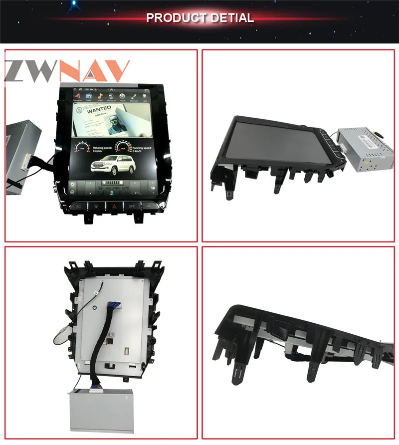 ZWNVA Тесла стиль Экран Новые Android 6,0 64+ 2 ГБ dvd-плеер gps навигация для TOYOTA LAND CRUISER LC200
