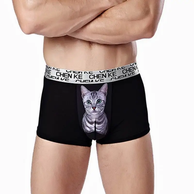 3 pcs/lot CHENKE365 Brand Meow Star Man Fashion Sexy Cat Printing Modal Male Boxer Underwear Wholesale Manufacturers Boxers 5