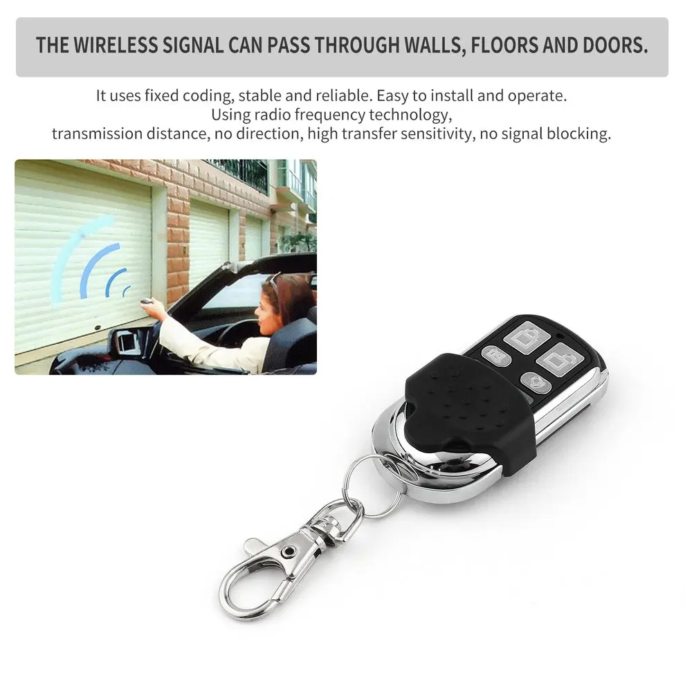 

10PCS Universal Wireless 4-key Auto Remote Control Electric Cloning Gate Garage Door Remote Control Fob Key Keychain