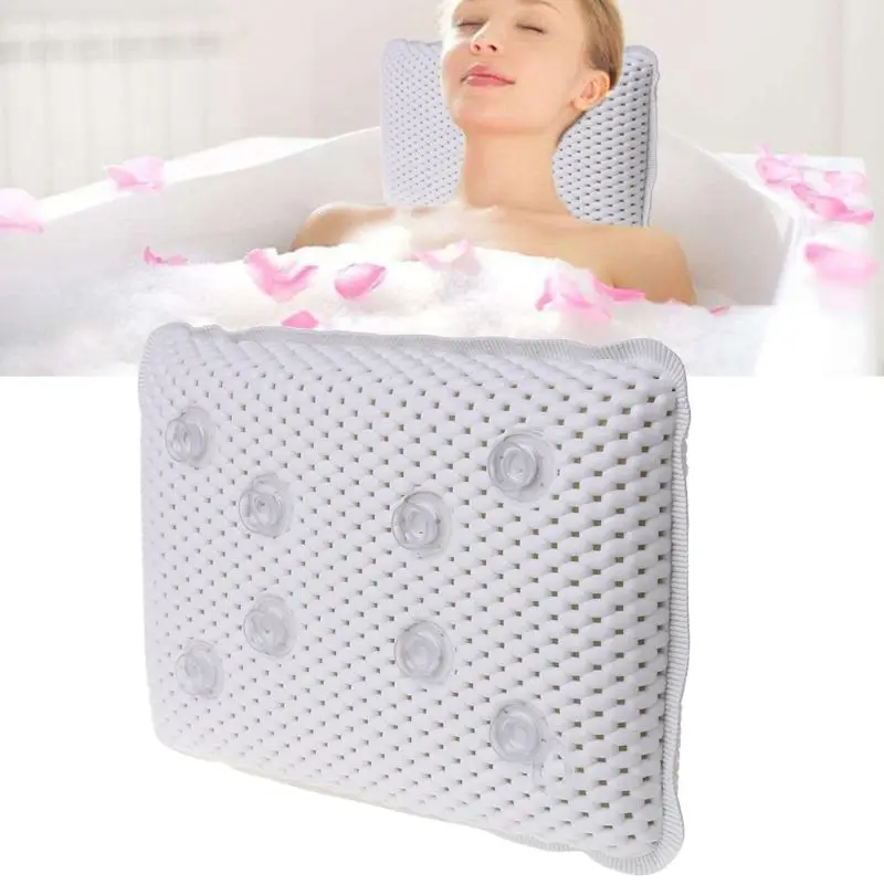 Non slip Bathtub Pillow Soft Bath SPA Headrest Waterproof With Suction