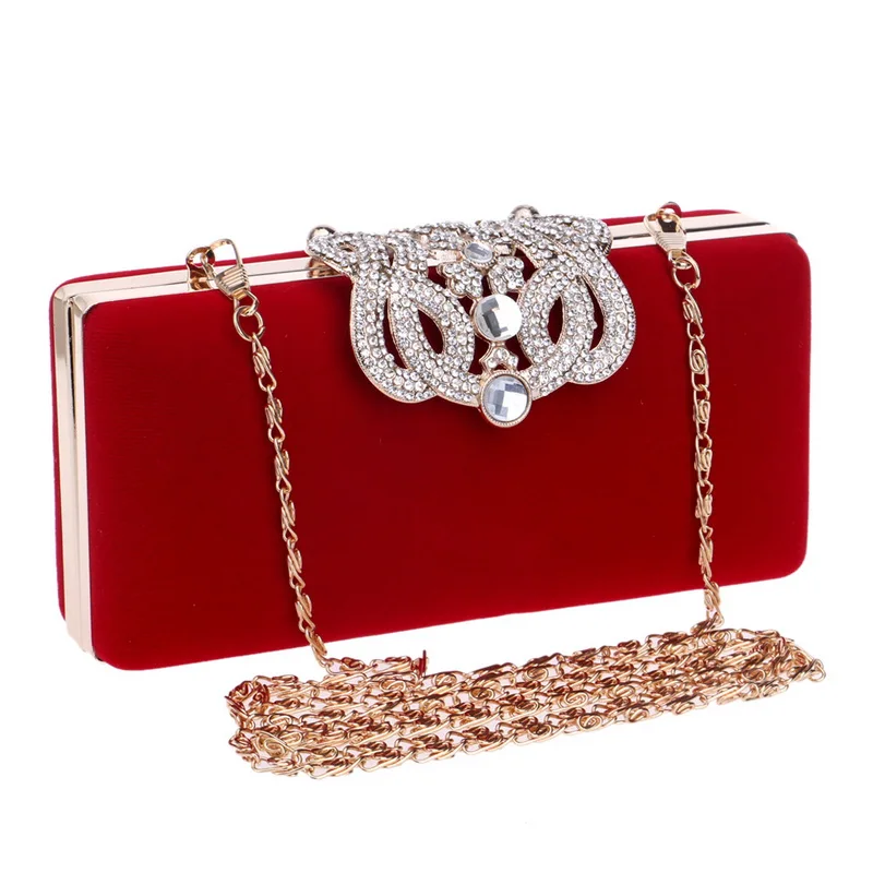 Luxy Moon Clutch Bags for Wedding Front View with Chain