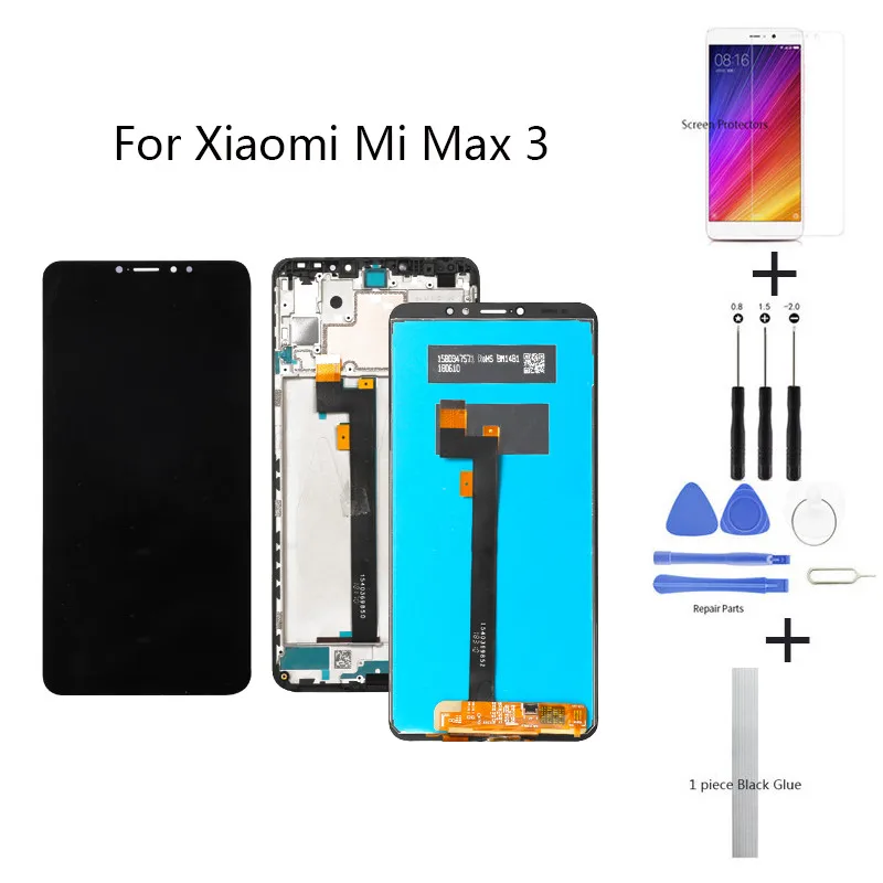 Качественный ЖК дисплей для Xiaomi Mi Max 3 сенсорный экран 2160*1080 6 9 дюйма черный белый