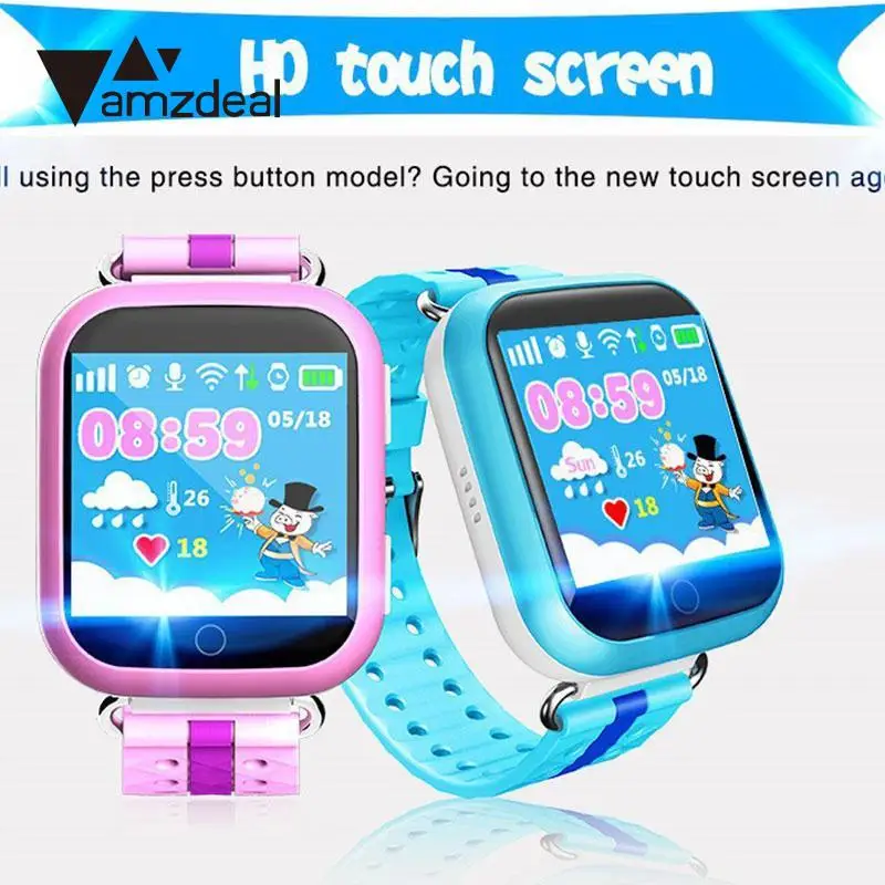 

Amzdeal Wireless GPS Kids Smart Sports Watch Touch Screen Wifi Support SOS Call Location Device Tracker Children Safe Gift