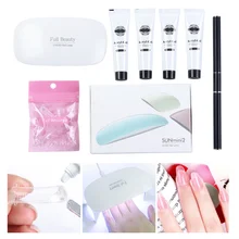 7 шт. маникюрный набор с УФ-светодиодный сушилкой для пальцев акриловый строительный гель для полировки ногтей набор инструментов LA1029