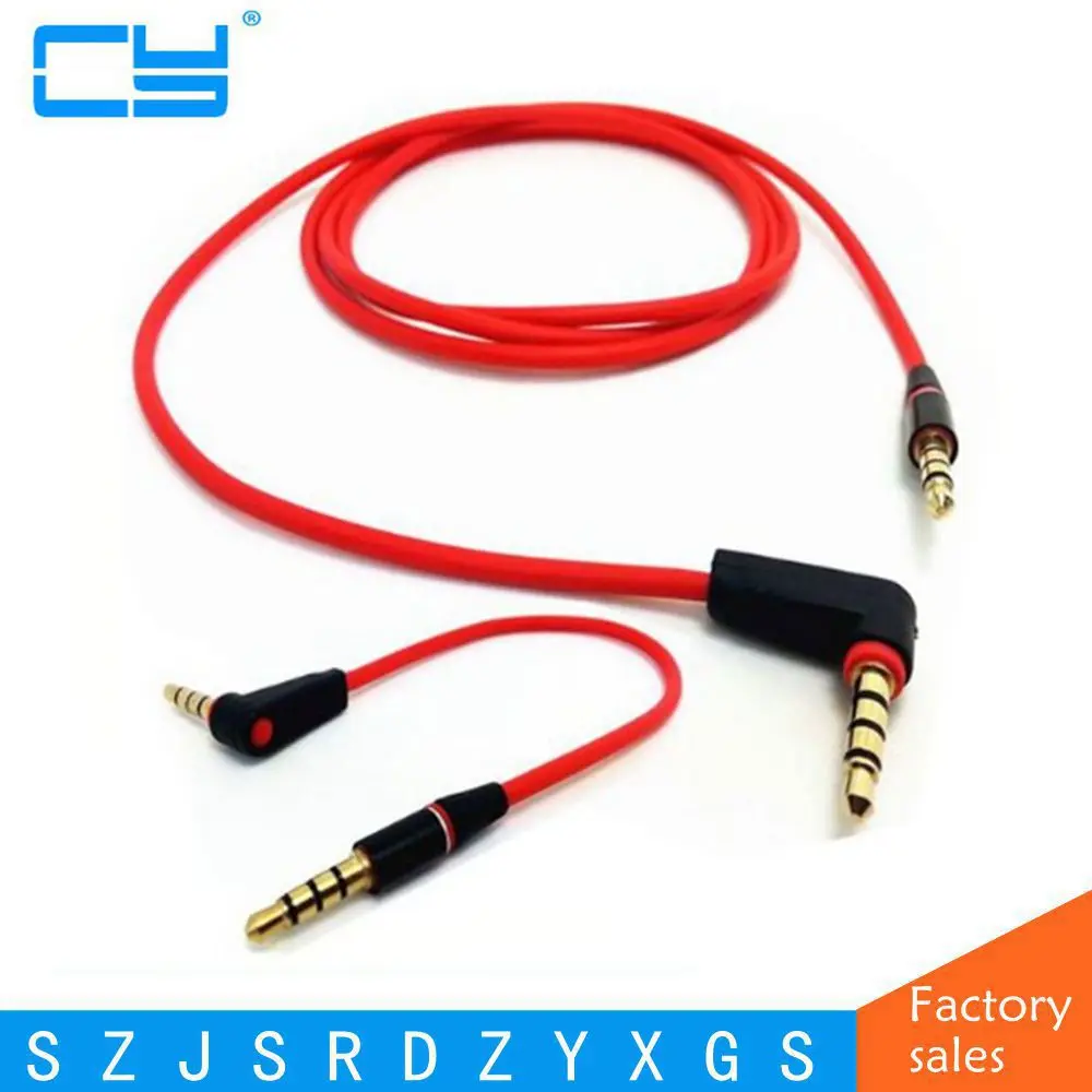 30cm Angled Short 4 pole 3.5MM Audio Cable Cord Jack Male-Male Car AUX Headphone 