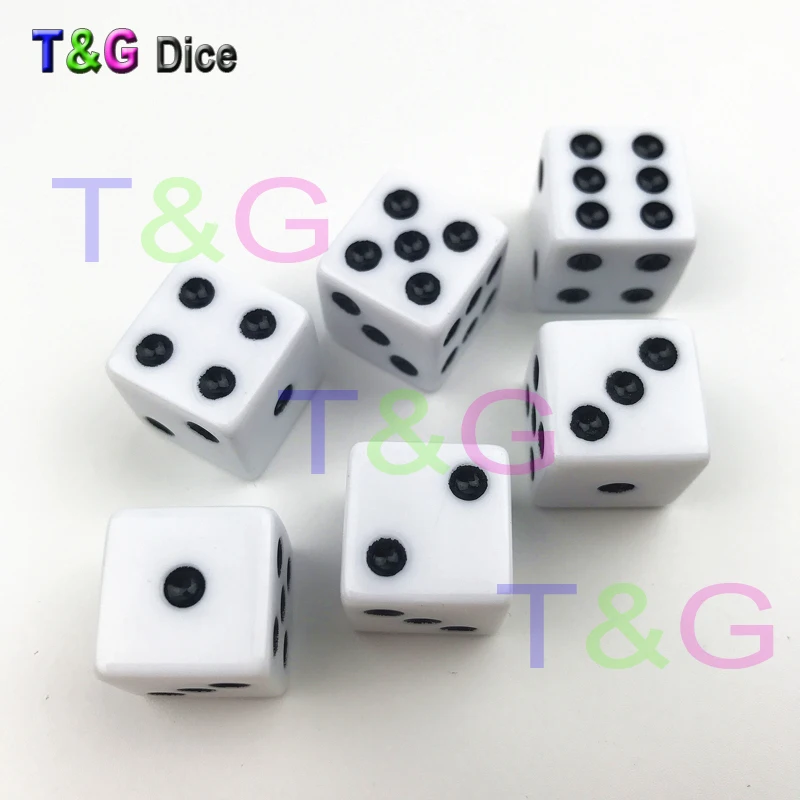 Красочные T& G игральная кость 16 мм шестигранники/D6 Стандартный точки 6 шт./компл. для Bar/ролевые игры/Аксессуары для настольной игры