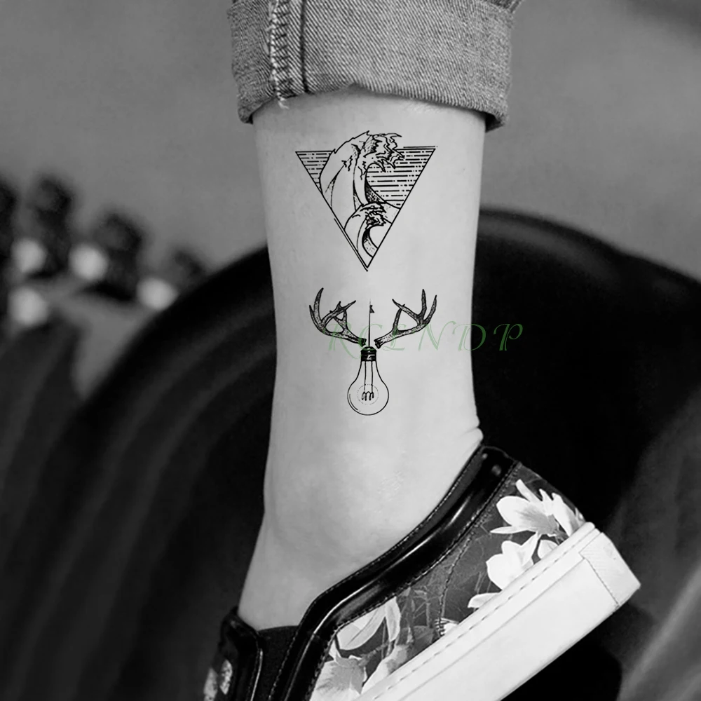 Водостойкая временная татуировка наклейка горная лампа холм треугольник поддельные тату флэш-тату рука задняя нога для девушек женщин мужчин детей
