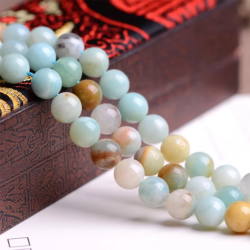 1 Strand Natural Stone Amazonite Beads Findings For Jewelry Making