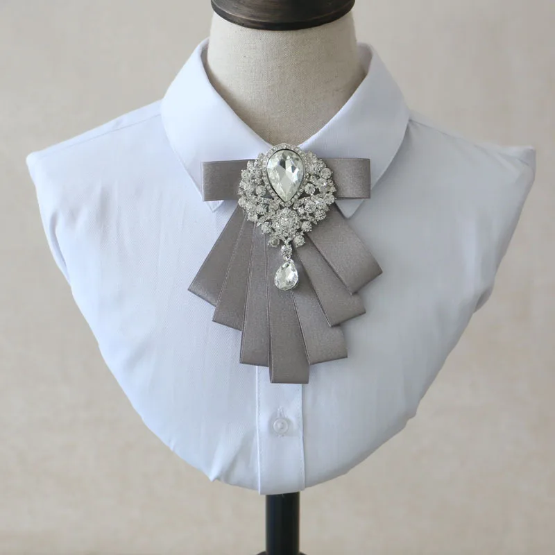 

Handmade Shirt Clothing Accessories Elegant Gray Bow Tie Men's Trend Clothing Casual Korean Version of The Wedding Collar Flower