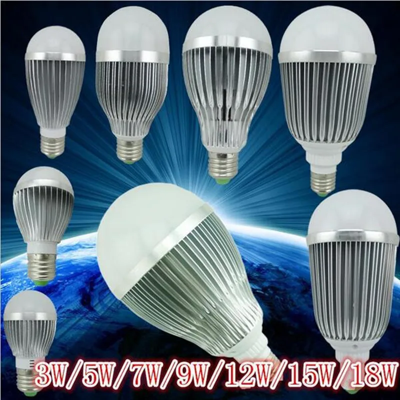 50pcs/lot SMD5730 E27 B22 Spotlight Lamp Wholesale LED Globe Bulbs Aluminum Bulb Light 3W 5W 7W 9W 12W 85-265V Drop Shipping