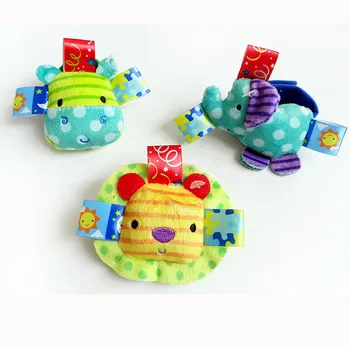 

Cute Plush Soft Wrist Rattles Animals Lion Elephant Hippo Baby Rattle Toys 0-12 Months Toys For Baby
