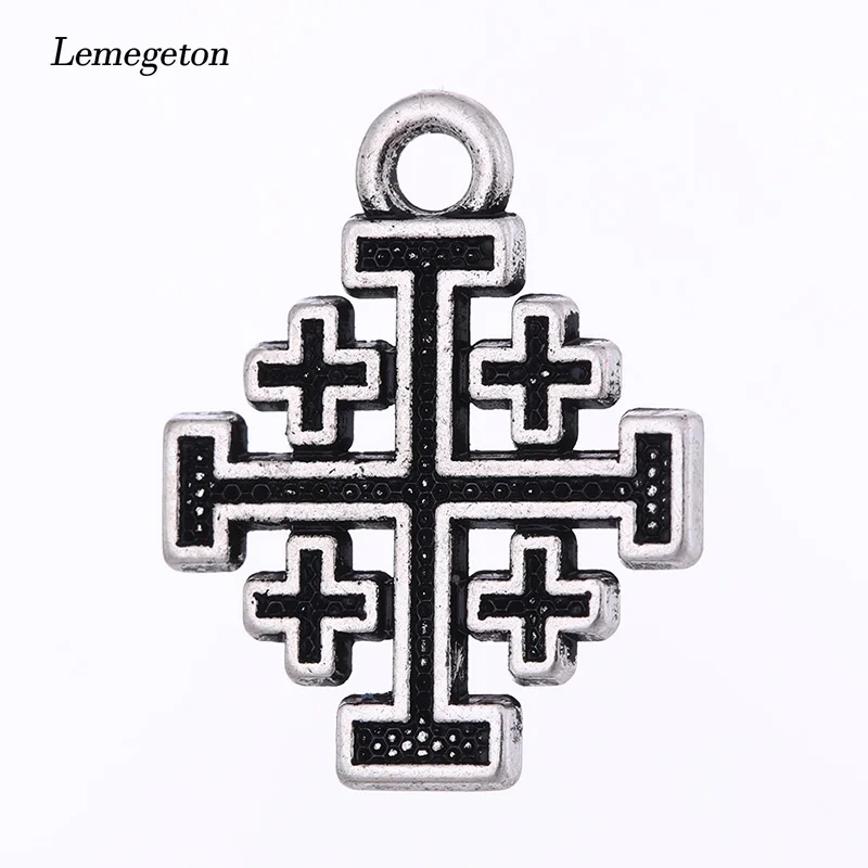 

Lemegeton 15pcs Antique Silver Plated Jerusalem Cross Charms DIY jewelry making necklace bracelet