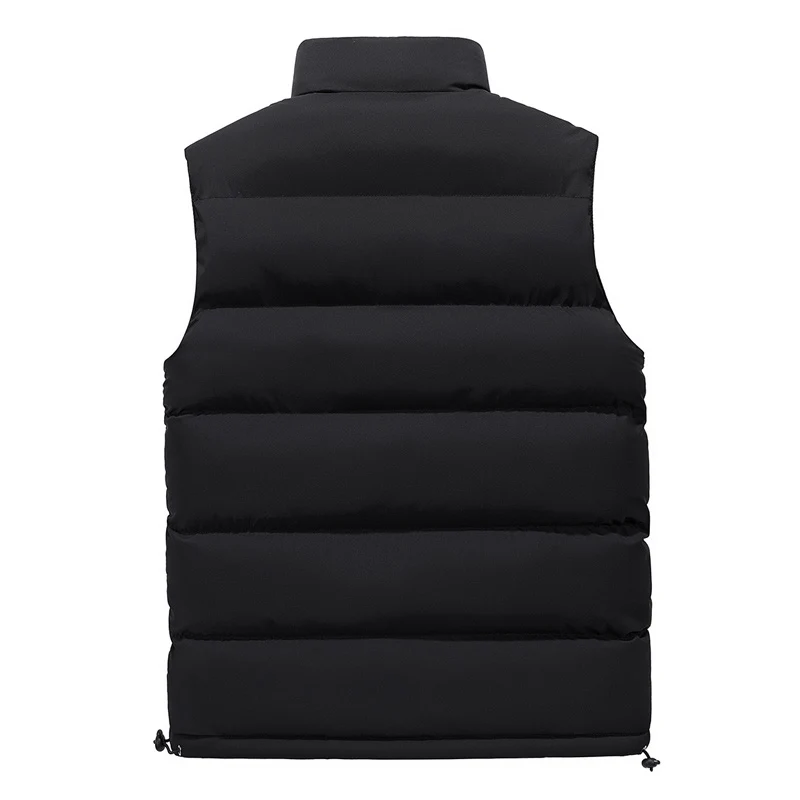 6XL размера плюс мужской толстый жилет с хлопковой подкладкой, однотонный зимний теплый жилет без рукавов, повседневные Мешковатые пальто, Осенний жилет на молнии CYL