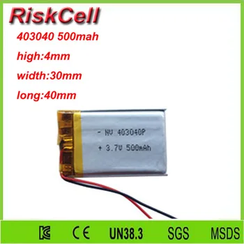 

Free shipping 3.7V 500mah 403040 Lithium Polymer Li-Po Rechargeable Battery For Mp3 MP4 MP5 GPS PSP mobile Pocket PC e-books