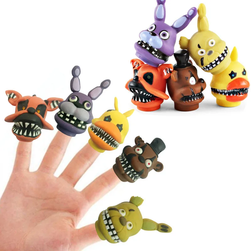 2019 New Five Nights At Freddy's Action Figure Toys Nightmare FNAF Bonnie Freddy Fazbear Bear Finger Puppets Dolls 5pcsset 5 sets  (1)
