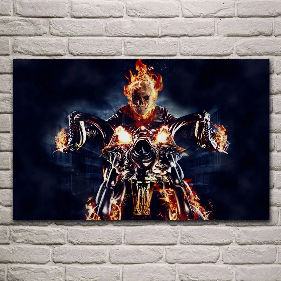 Jinete Fantasma Motociclista Fantasia Salon Decoracion Casa Arte