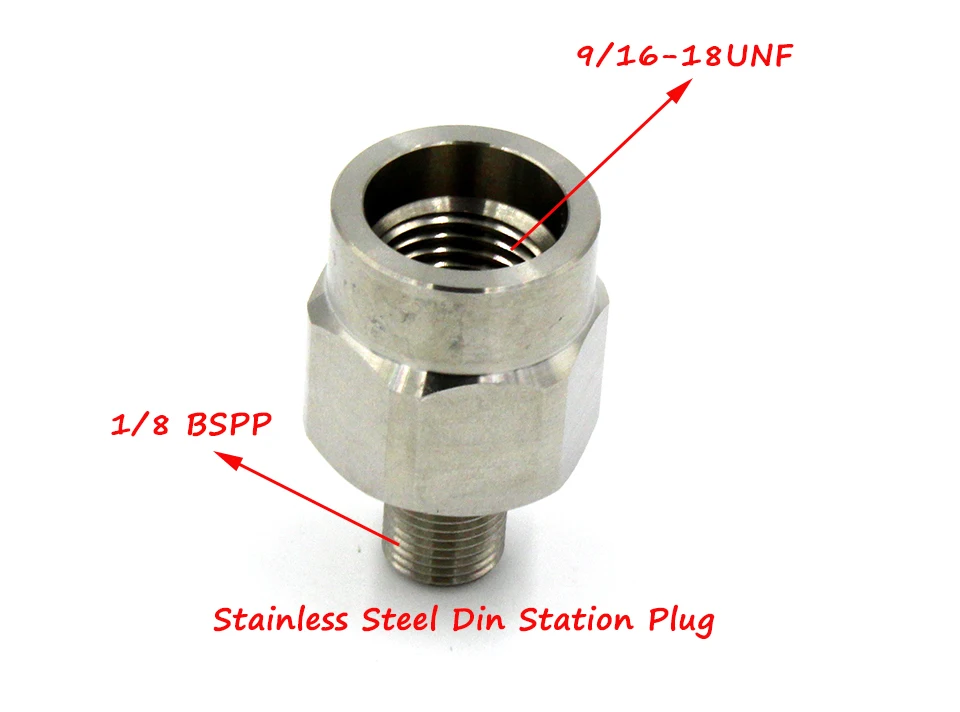 Qupb Пейнтбол HP заполнить станции DIN разъем W/1/8''bspp мужской Нитки Нержавеющая сталь ptp008