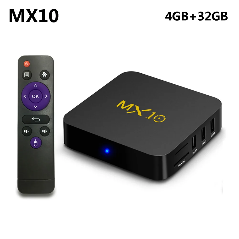 MX10 4 Гб ОЗУ 64 Гб ПЗУ Лучший Android 8,1 ТВ приставка RK3328 Четырехъядерный 4K HDR медиаплеер 2,4G wifi смарт-приставка vs X96 Mini - Цвет: only 4GB 32GB TV box