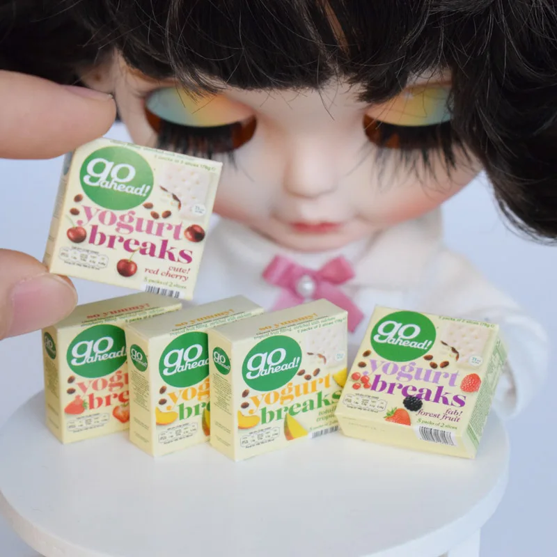 

5 Boxes 1/6 Scale Dollhouse Miniature Yogurt Breaks Model Mini Play Kitchen Doll Food Toy Accessories
