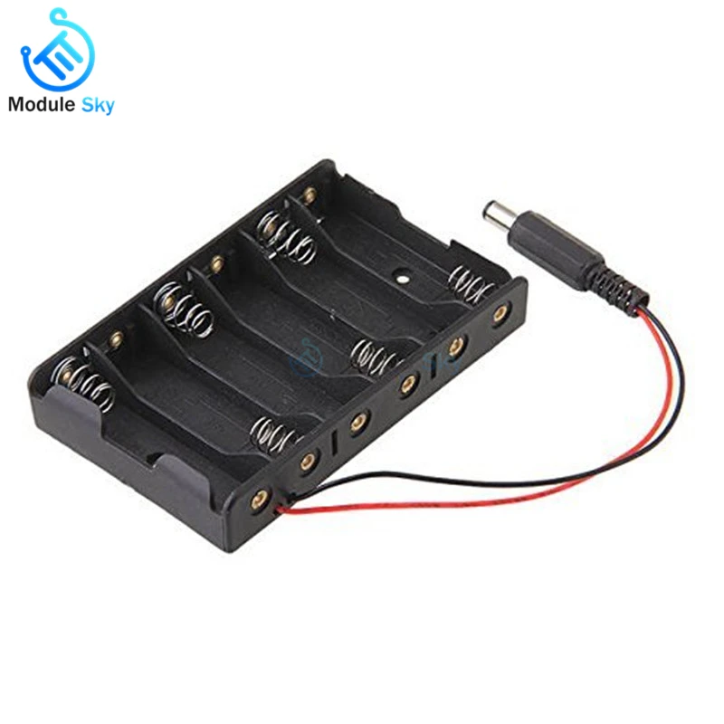 

1pc AA Battery Storage Box Case Holder Leads With 6 Slots Container Bag DIY Standard Batteries Charging with Wire Power Bank