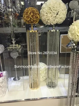 

sliver most popular tall stand crystal flower centerpiece for decoration